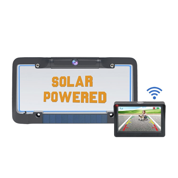 Solar License Plate Frame Wireless Transmission Reversing Camera Display, BC02