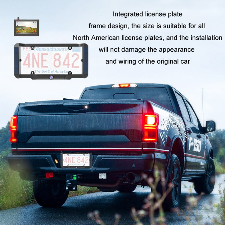 Solar Integrated License Plate Wireless Transmission Camera Reversing Display, BC03