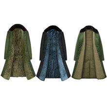 Load image into Gallery viewer, Long Civil Disaster Relief Cotton Coat Windproof Lengthened Cold-proof Fleece Thickened Cotton Coat, Green, Green (Demolished), Black, Black (Disassembly), 80/20 Polyester Card