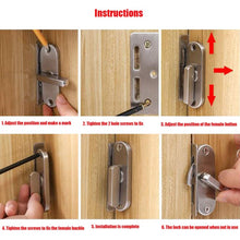 Load image into Gallery viewer, 90 Degrees Right Angle Migration Door Hook Lock, 304 Stainless Steel Slot, Zinc Alloy Slot-free, Zinc Alloy Slot-free / Punching
