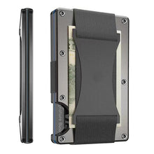 Load image into Gallery viewer, Credit Card Holder Wallets RFID Blocking Slim Metal Card Clip, Black, Grey, Royal Blue, Army Green, Dark Green, Coffee, Fluorescent Green, Carbon Fiber Pattern, Real Carbon Fiber (Light), Real Carbon Fiber (Matte), Red, Blue, Orange, Rainbow           ...