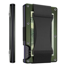Load image into Gallery viewer, Credit Card Holder Wallets RFID Blocking Slim Metal Card Clip, Black, Grey, Royal Blue, Army Green, Dark Green, Coffee, Fluorescent Green, Carbon Fiber Pattern, Real Carbon Fiber (Light), Real Carbon Fiber (Matte), Red, Blue, Orange, Rainbow           ...