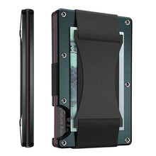 Load image into Gallery viewer, Credit Card Holder Wallets RFID Blocking Slim Metal Card Clip, Black, Grey, Royal Blue, Army Green, Dark Green, Coffee, Fluorescent Green, Carbon Fiber Pattern, Real Carbon Fiber (Light), Real Carbon Fiber (Matte), Red, Blue, Orange, Rainbow           ...