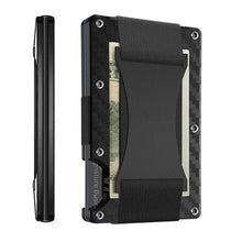 Load image into Gallery viewer, Credit Card Holder Wallets RFID Blocking Slim Metal Card Clip, Black, Grey, Royal Blue, Army Green, Dark Green, Coffee, Fluorescent Green, Carbon Fiber Pattern, Real Carbon Fiber (Light), Real Carbon Fiber (Matte), Red, Blue, Orange, Rainbow           ...