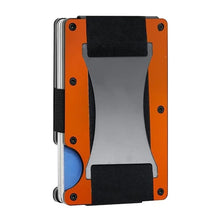 Load image into Gallery viewer, Credit Card Holder Wallets RFID Blocking Slim Metal Card Clip, Black, Grey, Royal Blue, Army Green, Dark Green, Coffee, Fluorescent Green, Carbon Fiber Pattern, Real Carbon Fiber (Light), Real Carbon Fiber (Matte), Red, Blue, Orange, Rainbow           ...