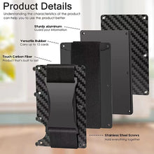 Load image into Gallery viewer, Credit Card Holder Wallets RFID Blocking Slim Metal Card Clip, Black, Grey, Royal Blue, Army Green, Dark Green, Coffee, Fluorescent Green, Carbon Fiber Pattern, Real Carbon Fiber (Light), Real Carbon Fiber (Matte), Red, Blue, Orange, Rainbow           ...