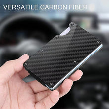 Load image into Gallery viewer, Credit Card Holder Wallets RFID Blocking Slim Metal Card Clip, Black, Grey, Royal Blue, Army Green, Dark Green, Coffee, Fluorescent Green, Carbon Fiber Pattern, Real Carbon Fiber (Light), Real Carbon Fiber (Matte), Red, Blue, Orange, Rainbow           ...