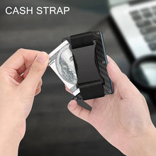 Load image into Gallery viewer, Credit Card Holder Wallets RFID Blocking Slim Metal Card Clip, Black, Grey, Royal Blue, Army Green, Dark Green, Coffee, Fluorescent Green, Carbon Fiber Pattern, Real Carbon Fiber (Light), Real Carbon Fiber (Matte), Red, Blue, Orange, Rainbow           ...