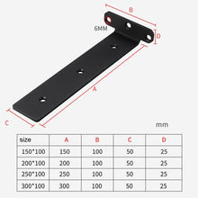 Load image into Gallery viewer, 5mm Thick Triangular Bracket Bookshelf Partition Plate, 150mm Black, 200mm Black, 250mm Black, 300mm Black, 150mm White, 200mm White, 250mm White, 300mm White