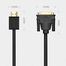Load image into Gallery viewer, VEGGIEG HDMI To DVI Computer TV HD Monitor Converter Cable Can Interchangeable, 1m, 1.5m, 2m, 3m, 5m, 8m, 10m, 12m, 15m