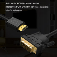 Load image into Gallery viewer, VEGGIEG HDMI To DVI Computer TV HD Monitor Converter Cable Can Interchangeable, 1m, 1.5m, 2m, 3m, 5m, 8m, 10m, 12m, 15m