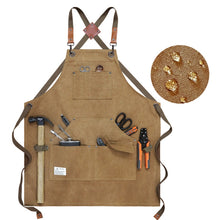 Load image into Gallery viewer, Carpentry Electrician Garden Heavy Canvas Workwear Apron, Black Gray, Black, Army Green, Khaki, Blue, Camel, Belt Black Gray, Belt Black, Belt Army Green, Belt Khaki, Belt Blue, Belt Camel