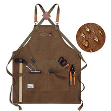 Load image into Gallery viewer, Carpentry Electrician Garden Heavy Canvas Workwear Apron, Black Gray, Black, Army Green, Khaki, Blue, Camel, Belt Black Gray, Belt Black, Belt Army Green, Belt Khaki, Belt Blue, Belt Camel