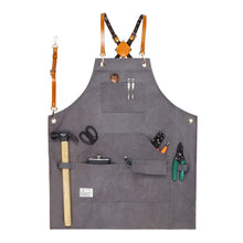Load image into Gallery viewer, Carpentry Electrician Garden Heavy Canvas Workwear Apron, Black Gray, Black, Army Green, Khaki, Blue, Camel, Belt Black Gray, Belt Black, Belt Army Green, Belt Khaki, Belt Blue, Belt Camel