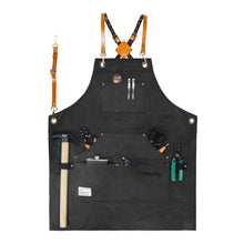 Load image into Gallery viewer, Carpentry Electrician Garden Heavy Canvas Workwear Apron, Black Gray, Black, Army Green, Khaki, Blue, Camel, Belt Black Gray, Belt Black, Belt Army Green, Belt Khaki, Belt Blue, Belt Camel