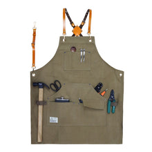 Load image into Gallery viewer, Carpentry Electrician Garden Heavy Canvas Workwear Apron, Black Gray, Black, Army Green, Khaki, Blue, Camel, Belt Black Gray, Belt Black, Belt Army Green, Belt Khaki, Belt Blue, Belt Camel