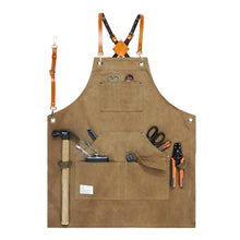 Load image into Gallery viewer, Carpentry Electrician Garden Heavy Canvas Workwear Apron, Black Gray, Black, Army Green, Khaki, Blue, Camel, Belt Black Gray, Belt Black, Belt Army Green, Belt Khaki, Belt Blue, Belt Camel