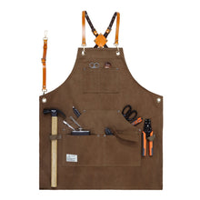 Load image into Gallery viewer, Carpentry Electrician Garden Heavy Canvas Workwear Apron, Black Gray, Black, Army Green, Khaki, Blue, Camel, Belt Black Gray, Belt Black, Belt Army Green, Belt Khaki, Belt Blue, Belt Camel