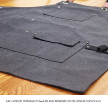 Load image into Gallery viewer, Carpentry Electrician Garden Heavy Canvas Workwear Apron, Black Gray, Black, Army Green, Khaki, Blue, Camel, Belt Black Gray, Belt Black, Belt Army Green, Belt Khaki, Belt Blue, Belt Camel