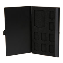 Load image into Gallery viewer, 1SD+ 8TF  Aluminum Micro SD Cards Holder Pin Storage Box 9 solts for SD/ SIM/TF Memory Card, Black, Silver
