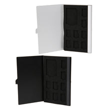 Load image into Gallery viewer, 1SD+ 8TF  Aluminum Micro SD Cards Holder Pin Storage Box 9 solts for SD/ SIM/TF Memory Card, Black, Silver