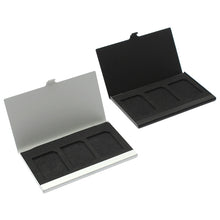 Load image into Gallery viewer, 3SD Aluminum Alloy Memory Card Case Card Box Holders, Silver, Black