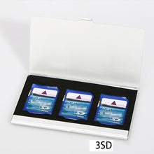 Load image into Gallery viewer, 3SD Aluminum Alloy Memory Card Case Card Box Holders, Silver, Black
