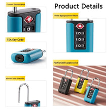 Load image into Gallery viewer, TSA Customs Code Lock Travel Luggage Lock Mini Contrast Color Design Combination Padlock