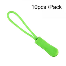 Load image into Gallery viewer, 10pcs /Pack TPU Plastic Slider Zipper Cord Caterpillar Puller