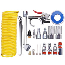 Load image into Gallery viewer, 20 In 1 Air Compressor Kit 1/4 Inch NPT Air Tool Kit With 7.5m Coil Nylon Hose