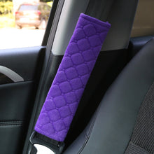 Load image into Gallery viewer, Car Seat Belt Protector Soft Extended Shoulder Pads, Black Ice Silk, Black Plush, Black Square, Purple Square, Rose Red Square, Beige Square, Milky White Plush, Grey