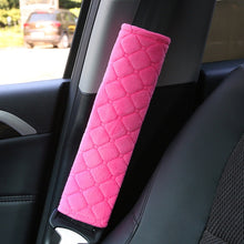 Load image into Gallery viewer, Car Seat Belt Protector Soft Extended Shoulder Pads, Black Ice Silk, Black Plush, Black Square, Purple Square, Rose Red Square, Beige Square, Milky White Plush, Grey