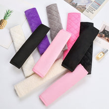 Load image into Gallery viewer, Car Seat Belt Protector Soft Extended Shoulder Pads, Black Ice Silk, Black Plush, Black Square, Purple Square, Rose Red Square, Beige Square, Milky White Plush, Grey