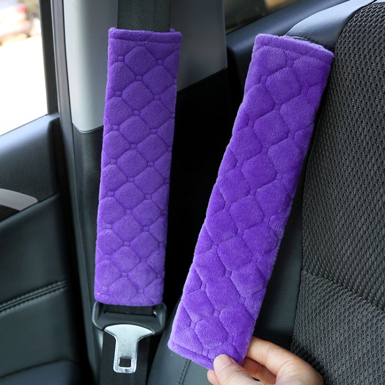 Car Seat Belt Protector Soft Extended Shoulder Pads, Black Ice Silk, Black Plush, Black Square, Purple Square, Rose Red Square, Beige Square, Milky White Plush, Grey