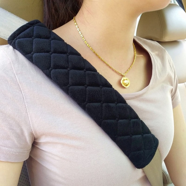 Car Seat Belt Protector Soft Extended Shoulder Pads, Black Ice Silk, Black Plush, Black Square, Purple Square, Rose Red Square, Beige Square, Milky White Plush, Grey
