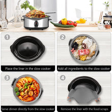 Load image into Gallery viewer, 6QT Silicone Slow Cooke Liners Reusable Leakproof Crock Pot Liners, Gray, Black, Pink, Yellow