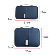 Load image into Gallery viewer, Travel Waterproof Dustproof Portable Passport Document Bag, Blue Large, Black Large, Gray Large, Navy Blue Large, Orange Pink Large, Blue Small, Black Small, Navy Blue Small, Orange Pink Small