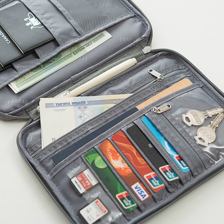 Travel Waterproof Dustproof Portable Passport Document Bag, Blue Large, Black Large, Gray Large, Navy Blue Large, Orange Pink Large, Blue Small, Black Small, Navy Blue Small, Orange Pink Small