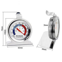 Load image into Gallery viewer, 2 Inch Stainless Steel Refrigerator Thermometer Freezer Thermometer