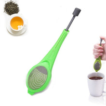 Load image into Gallery viewer, Tea Strainer Reusable Tea Infuser Built-In Plunger Portable Food-Grade Plastic Tea&amp;Coffee Strainer