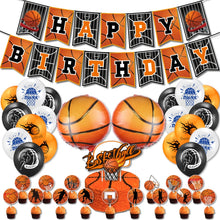 Load image into Gallery viewer, Basketball Theme Party Set Flag + Balloon + Cake Insert Set