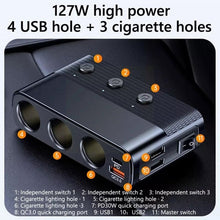 Load image into Gallery viewer, Car Cigarette Lighter USB3.0/PD Interface 127W Car Charger