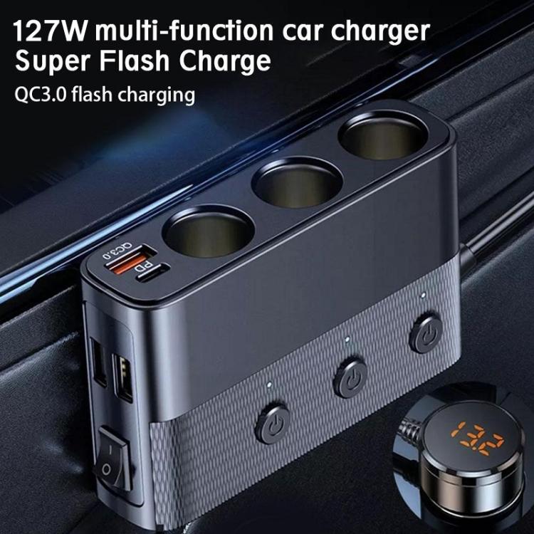 Car Cigarette Lighter USB3.0/PD Interface 127W Car Charger