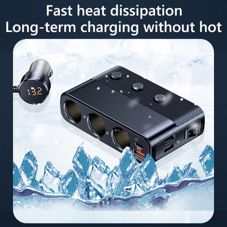 Car Cigarette Lighter USB3.0/PD Interface 127W Car Charger