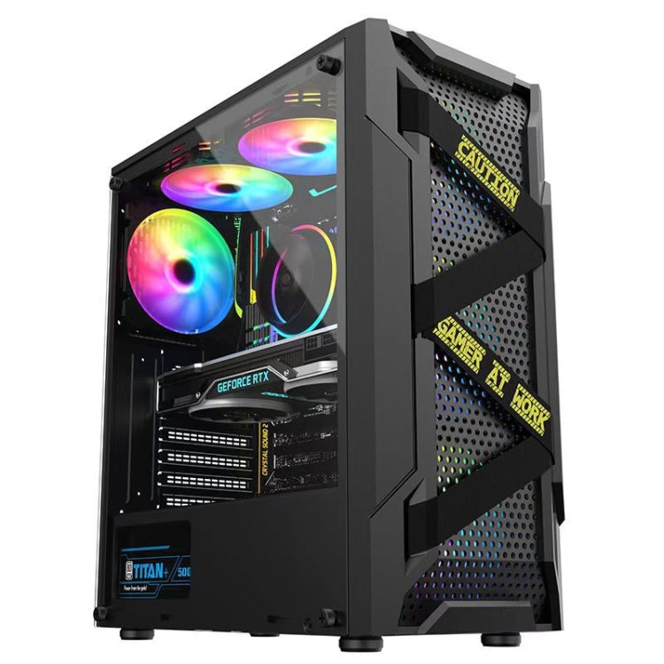 EVESKY Acrylic Side Transparent ATX Computer Case With 6 Fans Position And USB 3.0 Interface, Black, White