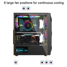 Load image into Gallery viewer, EVESKY Acrylic Side Transparent ATX Computer Case With 6 Fans Position And USB 3.0 Interface, Black, White