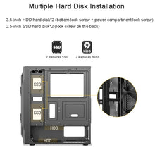 Load image into Gallery viewer, EVESKY Acrylic Side Transparent ATX Computer Case With 6 Fans Position And USB 3.0 Interface, Black, White