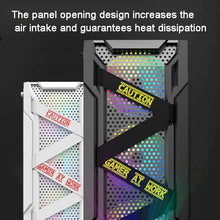 Load image into Gallery viewer, EVESKY Acrylic Side Transparent ATX Computer Case With 6 Fans Position And USB 3.0 Interface, Black, White