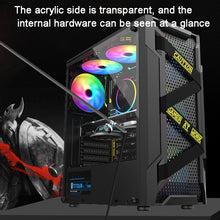 Load image into Gallery viewer, EVESKY Acrylic Side Transparent ATX Computer Case With 6 Fans Position And USB 3.0 Interface, Black, White