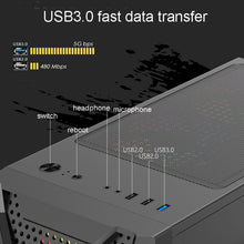 Load image into Gallery viewer, EVESKY Acrylic Side Transparent ATX Computer Case With 6 Fans Position And USB 3.0 Interface, Black, White